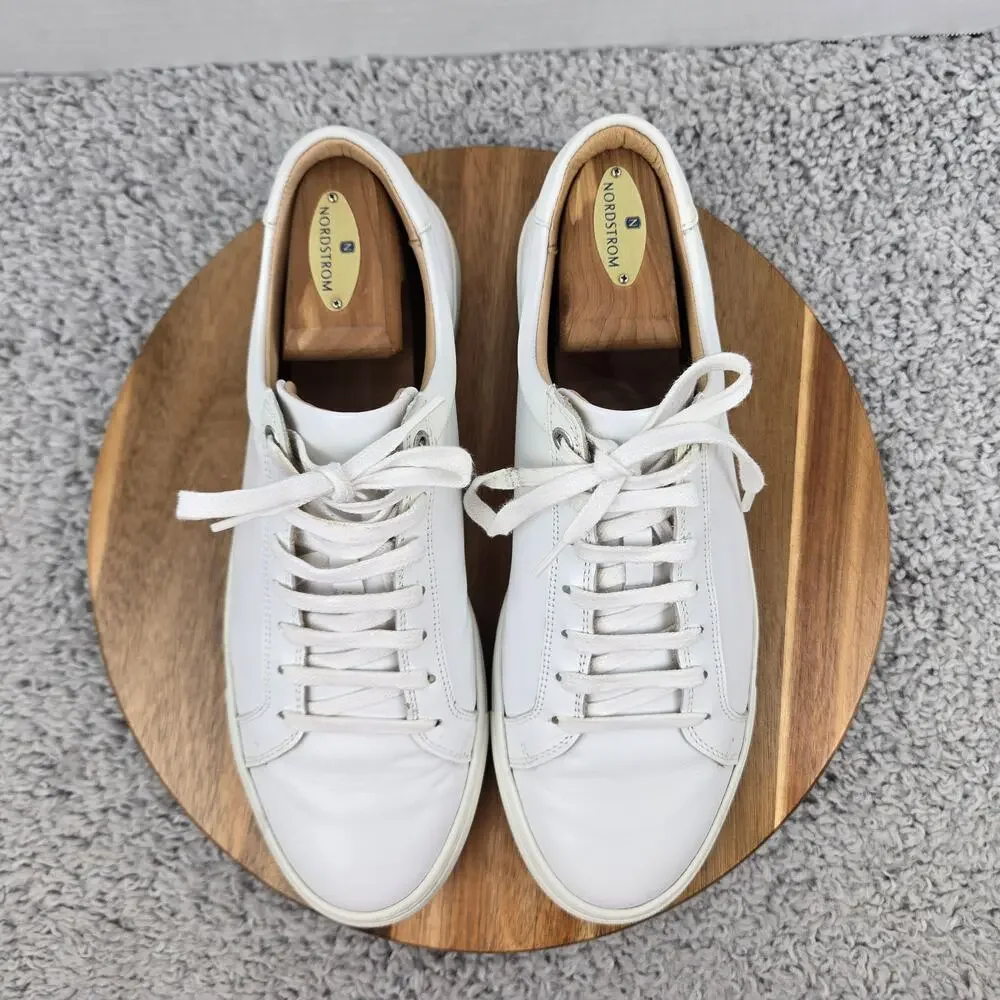 SuitSupply Mens 42 Trainer White Leather Casual Lace Up Lifestyle Daily Sneaker